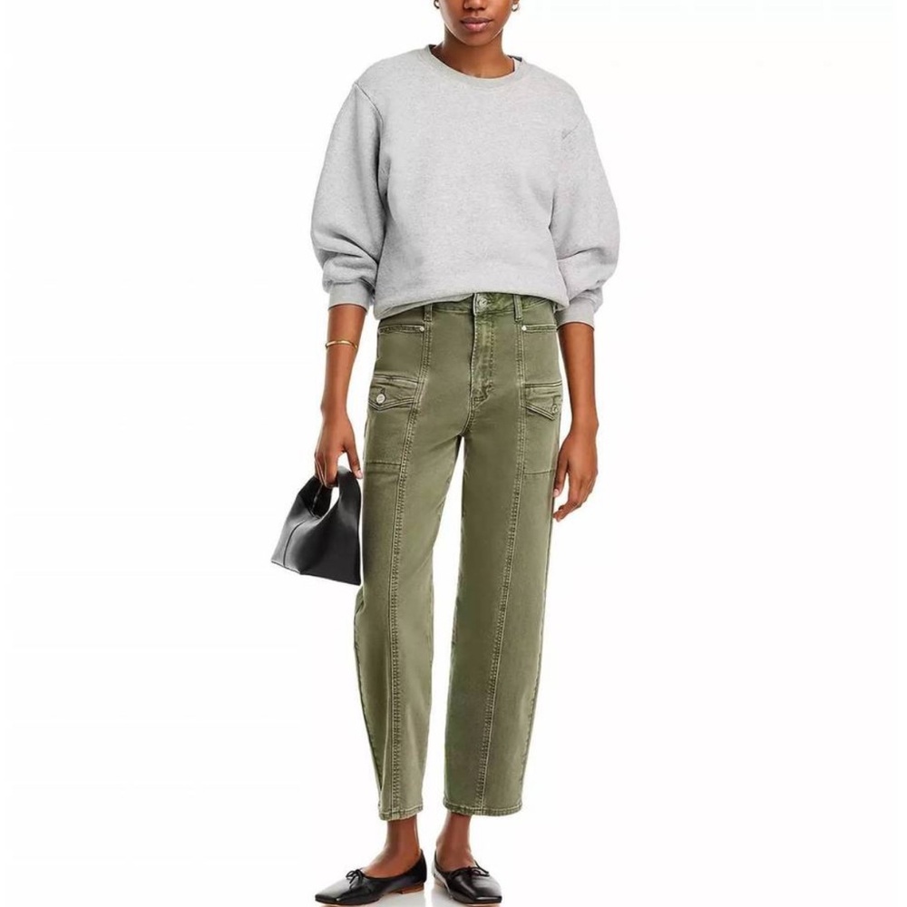 PAIGE NWT Alexis High Rise Barrel Leg Cargo Jeans